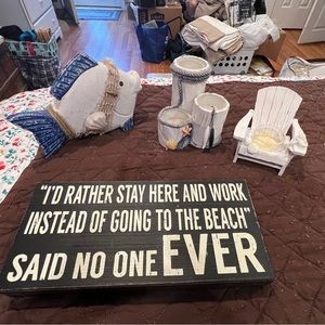 Lot of beach decor. In excellent condition, from a non smoking home.
